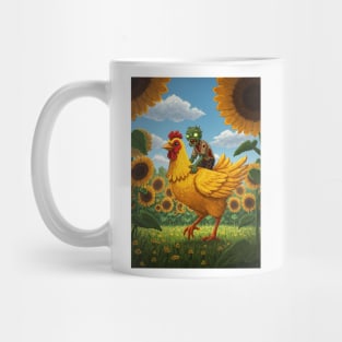 Chicken-Jockey-Zombie & Chicken in Sunflower Field #4 Mug